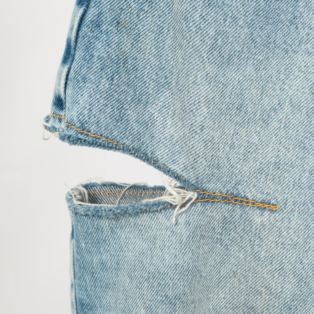 Maison Martin Margiela Light Blue Straight Leg Distressed Jeans - Picture 6 of 14
